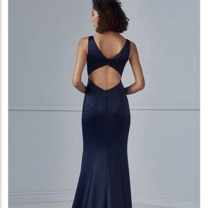 AMSALE NWT no alterations size 4 navy formal gown